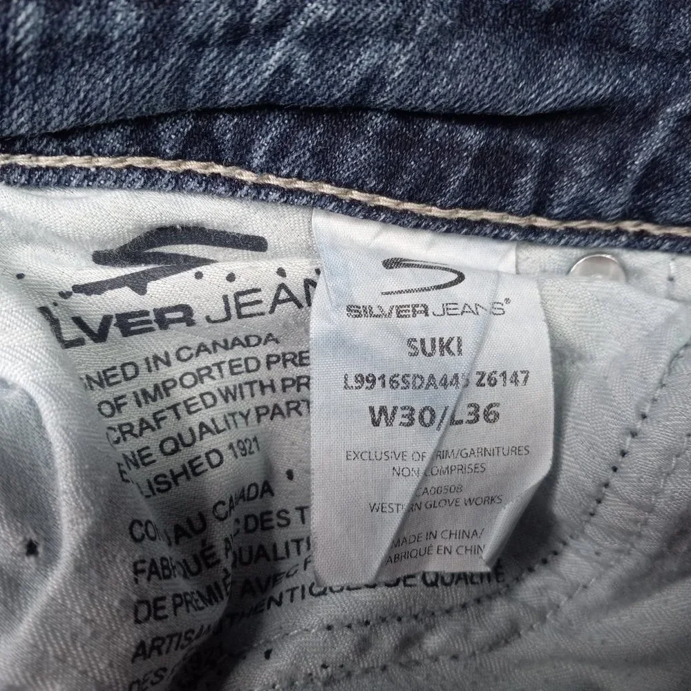 Silver Jeans Suki Boot Cut 30 Lightly Distressed - Picture 6 of 9